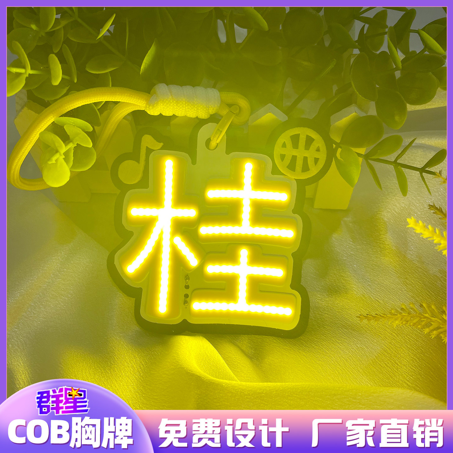 张桂源COB发光胸牌定制应援图片