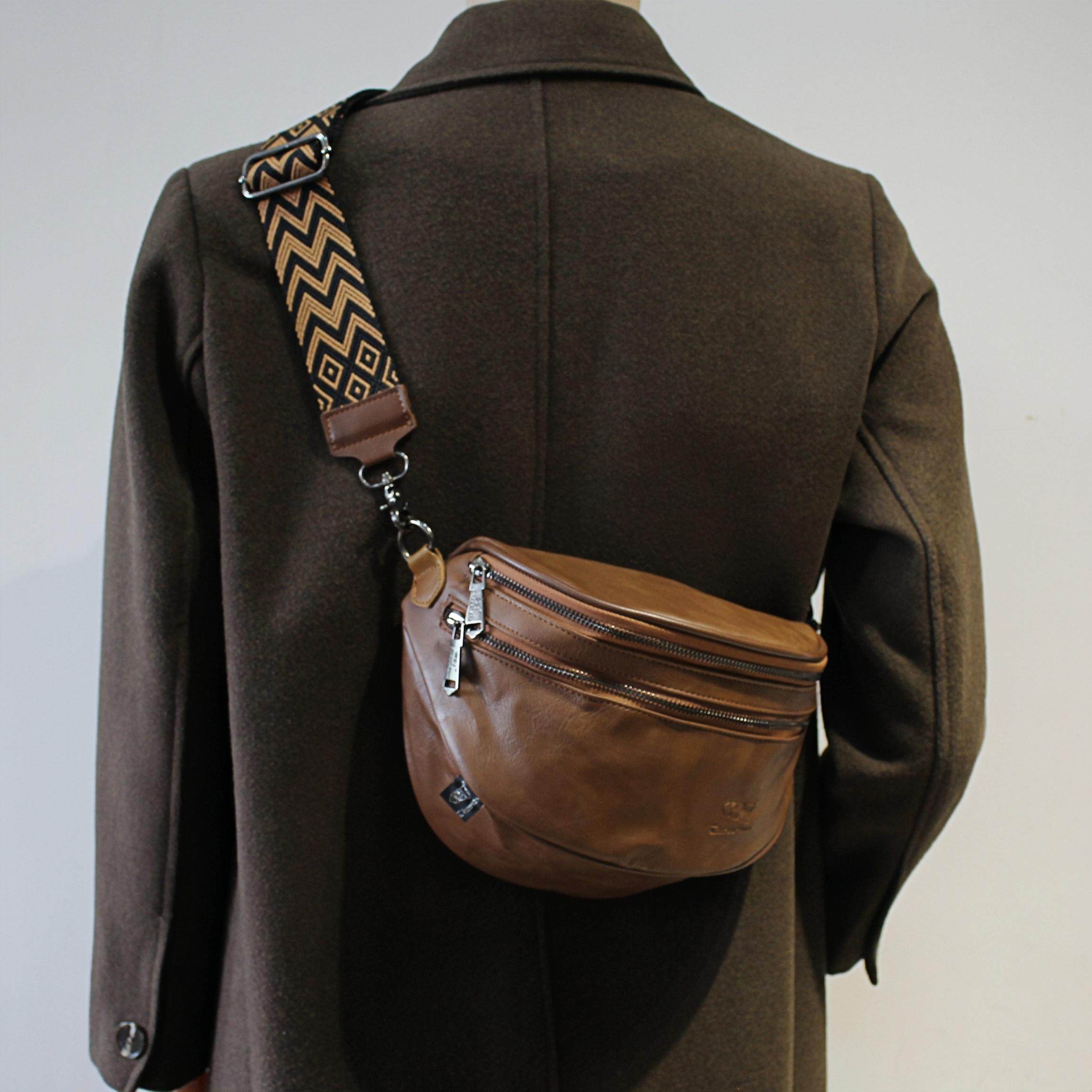 时尚男士单肩马鞍包PU软皮斜挎包