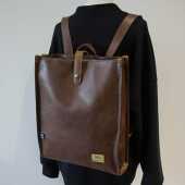 ThreeBox双肩包韩版 潮男包旅行背包PU皮通勤电脑包大容量学生书包