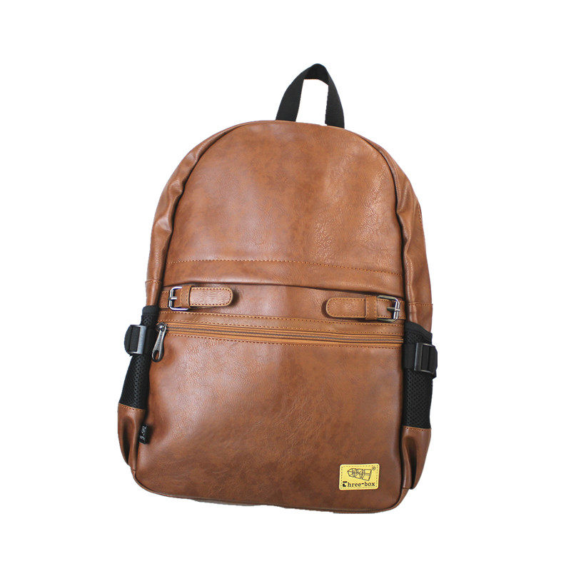 BACKPACK BAG MENS SIMPLE LARGE CAPACITY TRAVEL BACKPACK WOMENS CASUAL JAPANESE LEATHER COLLEGE STUDENT SCHOOL BAG COMPUTER BAG TIDE