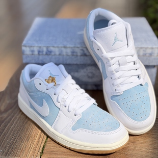耐克Air Jordan 1 Low AJ1蓝白色低帮复古篮球鞋HQ2004-400