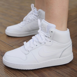耐克NIKE EBERNON男女高帮复古运动休闲小白鞋板鞋AQ1778