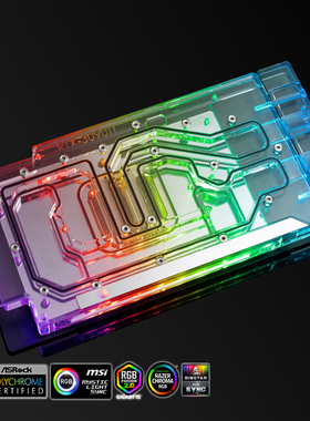 Bitspower 5V幻彩灯ROG猛禽TUF 3090Ti 显卡电脑分体水冷头散热器