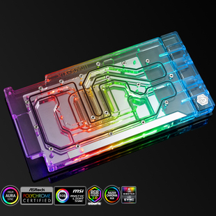 Bitspower 5V幻彩灯ROG猛禽TUF 3090Ti 显卡电脑分体水冷头散热器