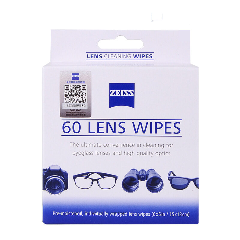 ZEISS蔡司擦镜纸眼镜片镜头擦拭纸相机便携一次性清洁湿巾眼镜布