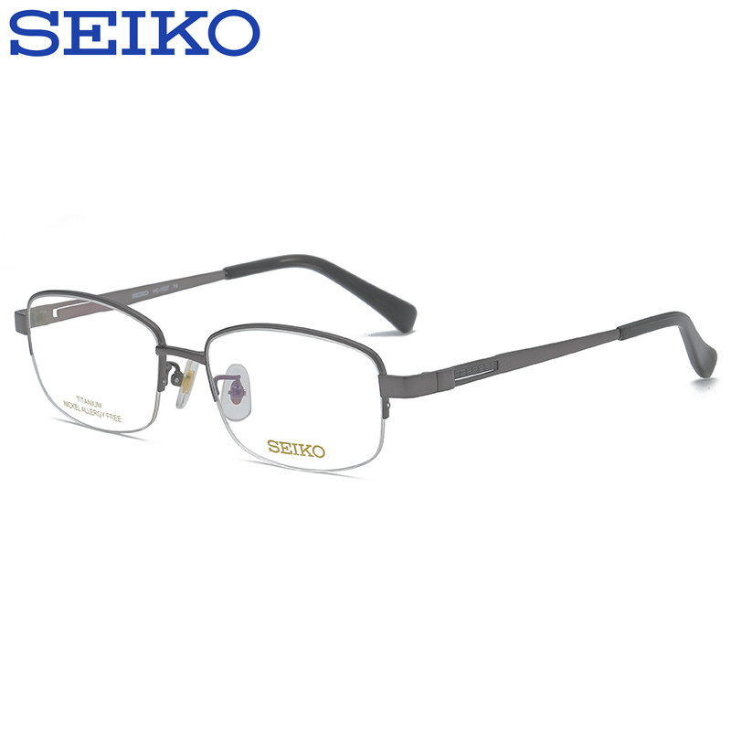 精工SEIKO眼镜框经典系列钛材半框近视休闲商务男款眼镜架HC1027