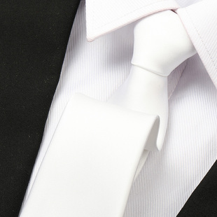 白色纯色男拉链领带结婚新郎红色正装商务韩版懒人免打条纹领带