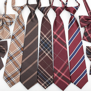 日系格子领带领花黑色领结毕业女学院风飘带jk蝴蝶结衬衫 配饰