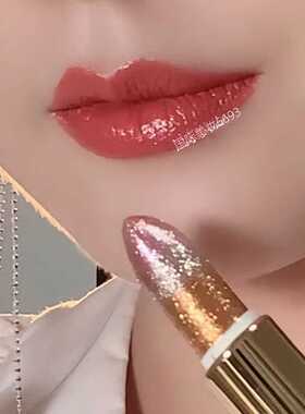 新爆品高级定制口红滋润保湿三彩高颜值闪闪温柔底色持久温变