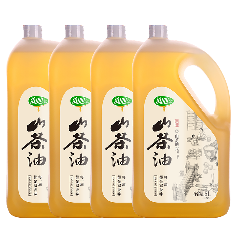 润心有机原香山茶油5lx4瓶物理