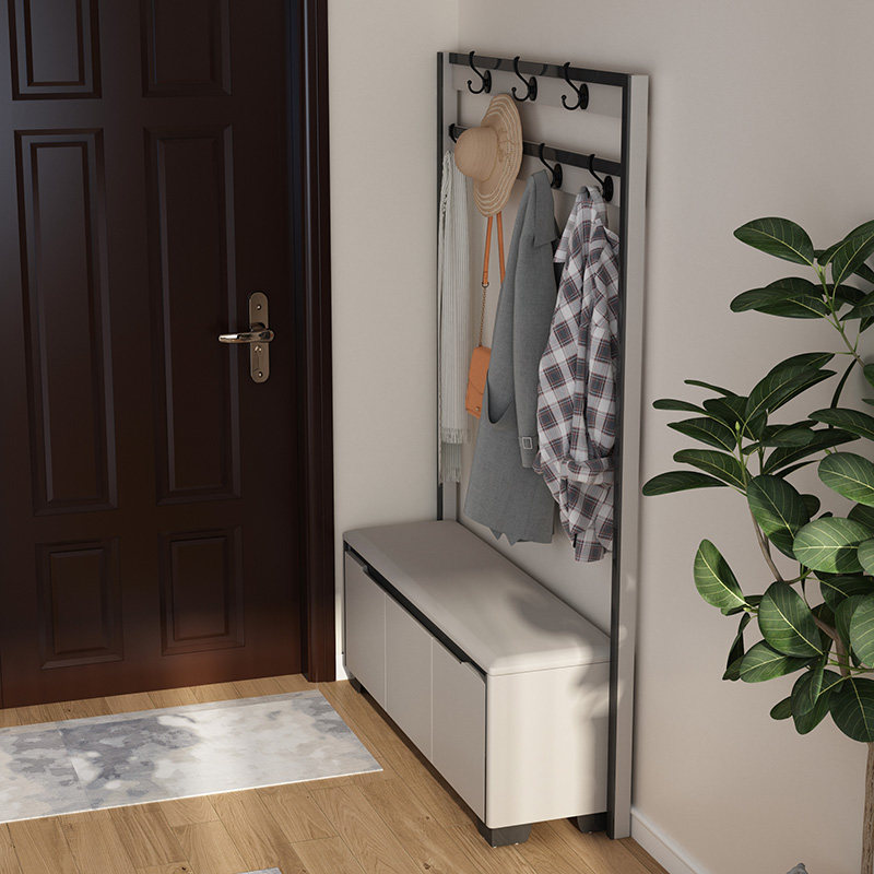 实木换鞋凳挂衣架一体衣帽架家用现代简约门厅门口立式落地衣架