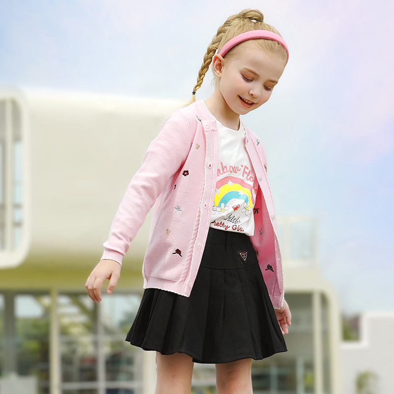 韩版女童毛衣针织衫春秋装外套
