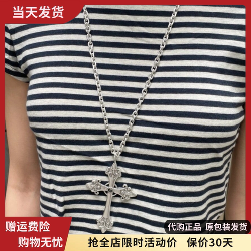 超大号镶钻十字架女新款项链