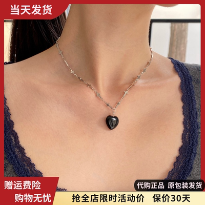 bm十字架链条女款爱心锁骨链