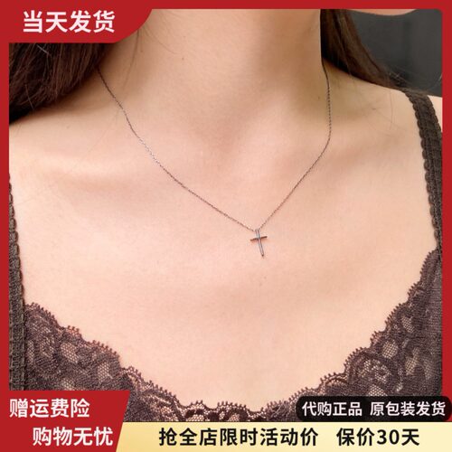 bm项链女新款十字架细链锁骨链精致黑吊坠国内代购brandymelville