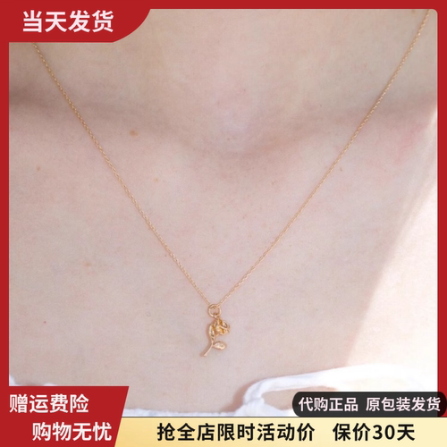 bm女生玫瑰花小坠锁骨链