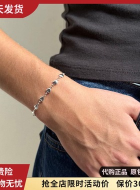 bm爱心手链女银色百搭复古