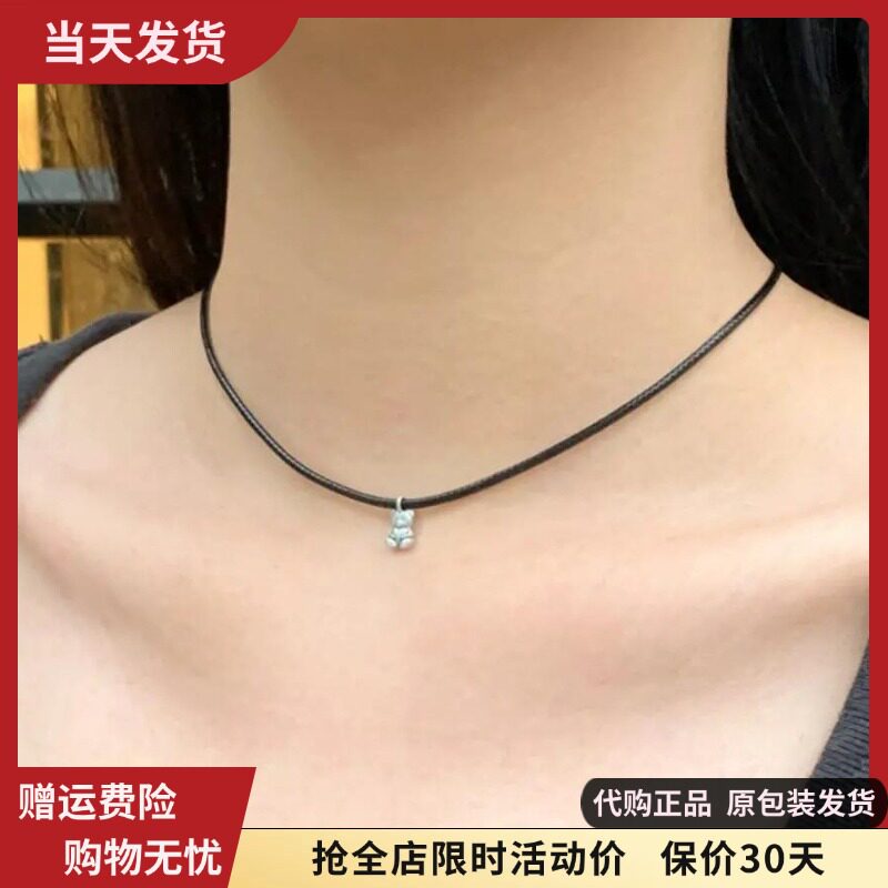 bm项链小熊黑绳choker颈链女2025春夏新款国内代购brandymelville