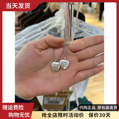 bm项链女新款复古字母爱心