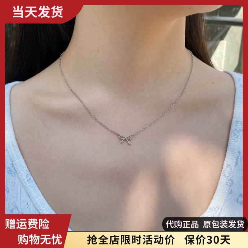 bm项链春夏新款蝴蝶结锁骨链精致细链女生国内代购brandymelville