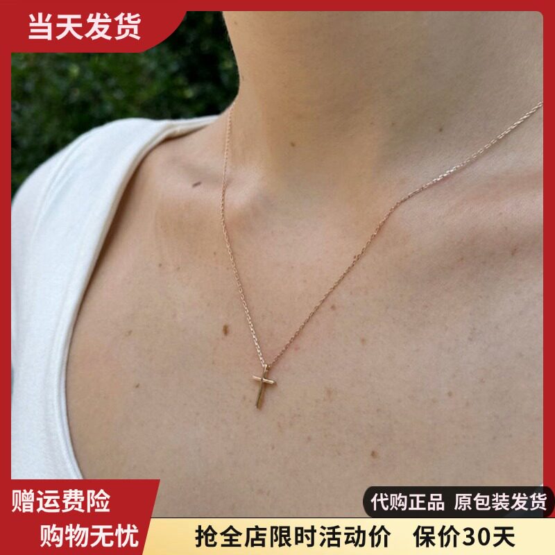 bm十字架精致细链小吊坠锁骨链