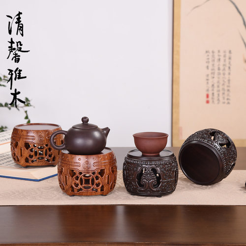 中式古典木制雕刻展示托架