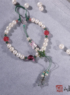 岫居女天然淡水珍珠民国旗袍压襟