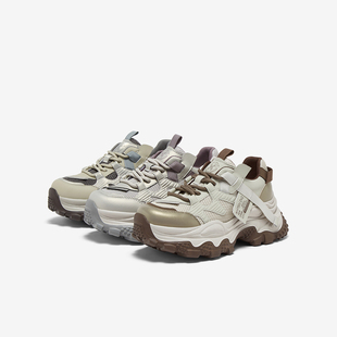 新款 百思图老爹鞋 女商场秋季 拼色运动休闲鞋 B6091CM5 厚底增高时尚