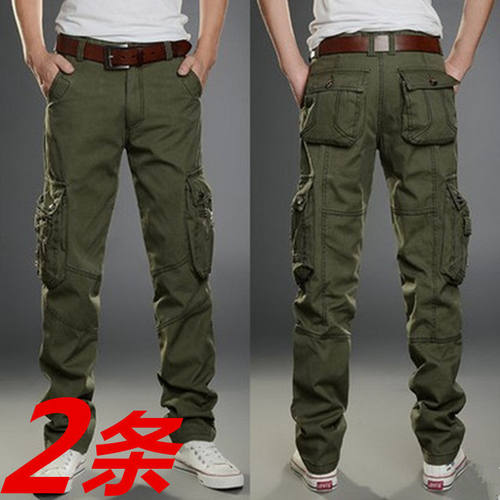 多口袋工装裤男耐磨直筒休闲裤