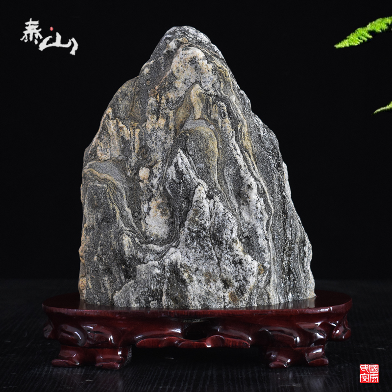 天然泰山石原石敢当千米纯阳石靠山石假山奇石青石头平安风水摆件
