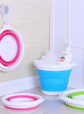 车家两用硅胶加厚折叠水桶洗车桶车用便携式钓鱼桶旅行收缩桶鱼桶