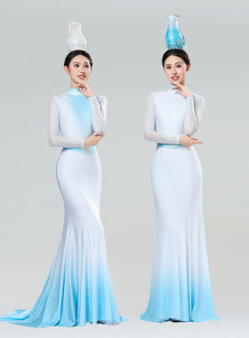 出租春晚同款瓷影舞蹈服女子群舞中国风艺考表演服舞台演出服租赁