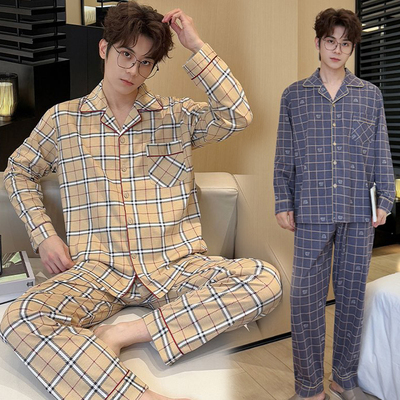 春秋冬季中老年睡衣开门襟排口
