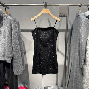 专柜正品艾诺丝雅诗国内代购2025冬亮片性感吊带连衣裙女41219077