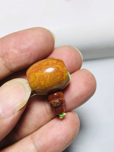 天然正品战国红玛瑙三通佛头一套18×16mm
