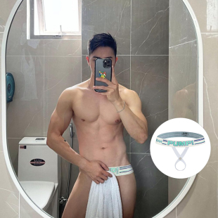 骚气镂空透明套环运动弹力吊环丁字裤 内裤 攻受01 性感个性 网红男士