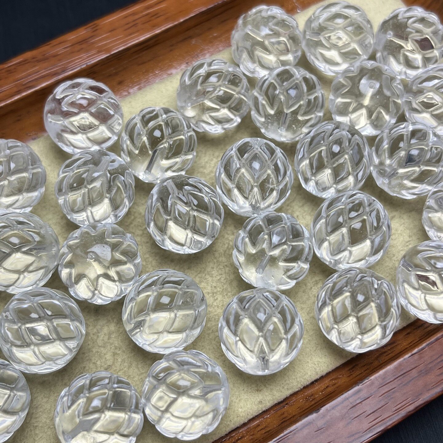 白水晶菠萝珠珠子约15mm配件隔珠diy配饰串饰项链佛珠链手链手串图片