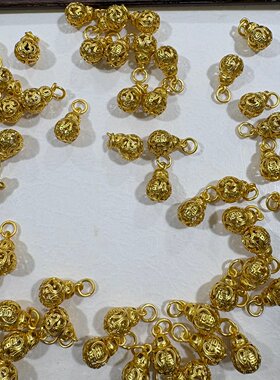 金色福字镂空葫芦吊坠配件diy配饰材料串饰编项链佛珠链手链手串