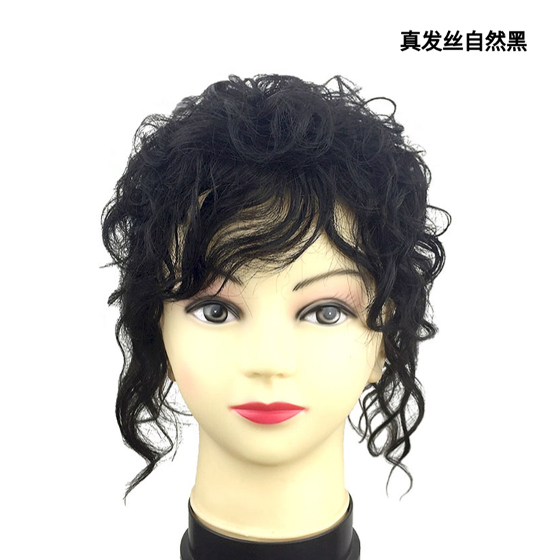 豪奕假发真发丝递针顶旋中卷发