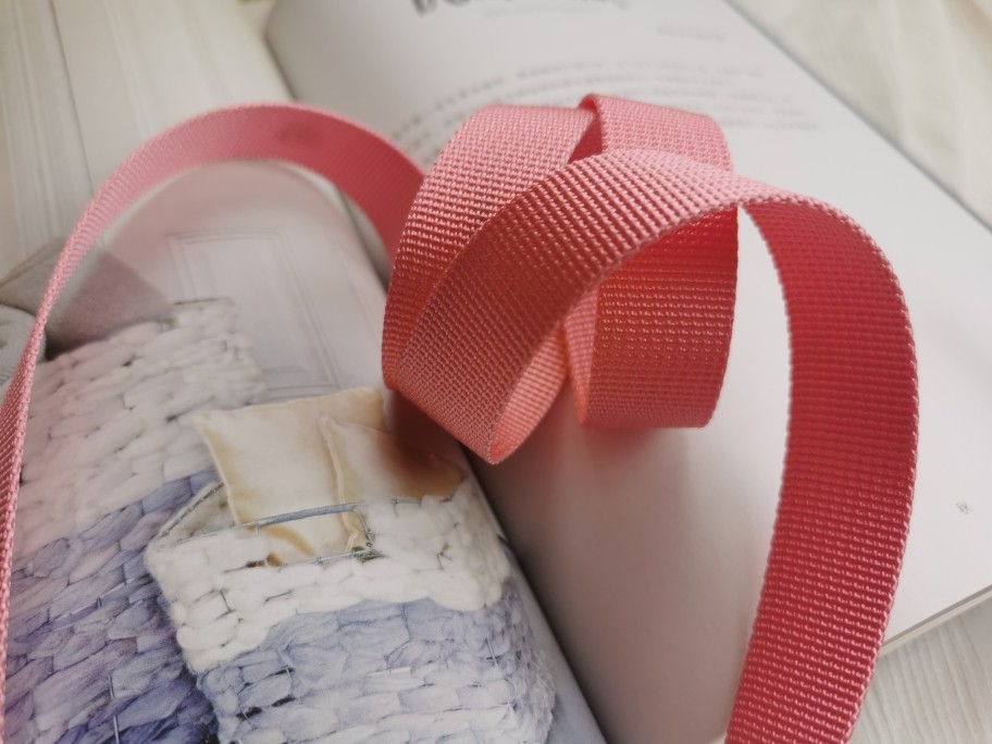 25mm仿尼龙坑纹织带涤纶彩色密实diy手工购物袋肩带书背包带辅料