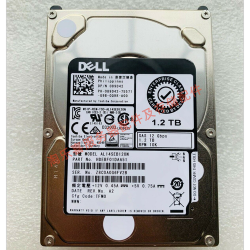 DELL AL14SEB120N 089D42 1.2T 10K 2.5寸 SAS 12GB 服务器硬盘