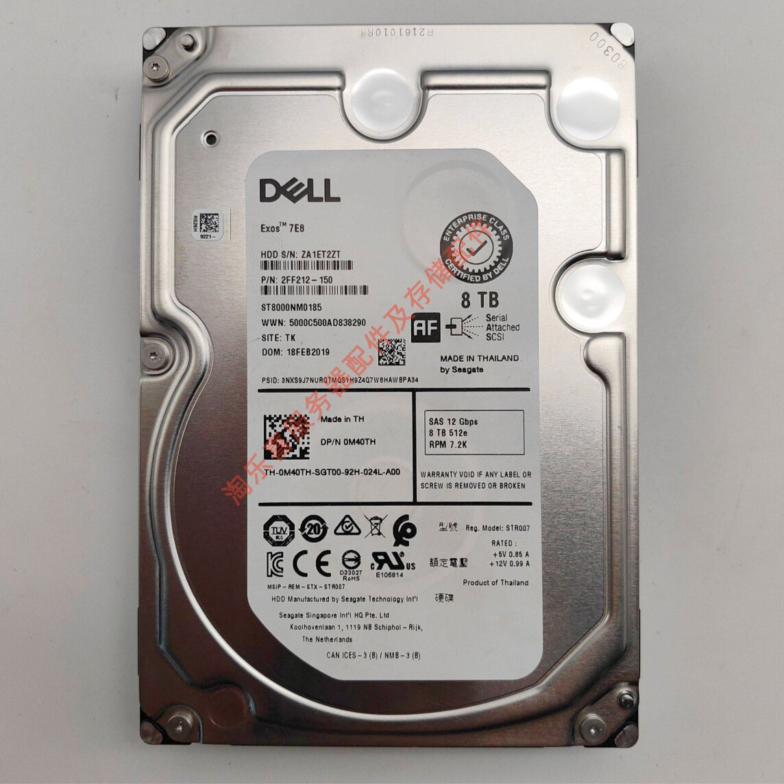 DELL R450 R550 R650 R750 R750xa 8T 7.2K 3.5寸 SAS 12GB 硬盘
