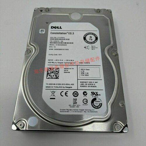 DELL MD3660F MD3660I MD3800F MD3800I 储存硬盘3T 7.2K 3.5 SAS