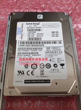 IBM 00Y2428 00Y2499 00MJ141 300G 15K SAS 2.5 V3500 V3700硬盘