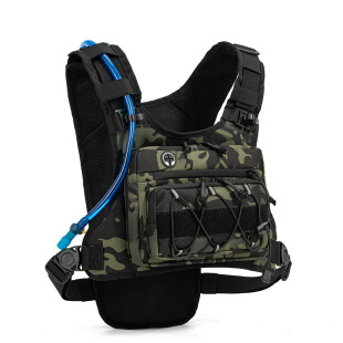 户外男士 水袋手机一体马甲背心包 军迷战术迷彩作战胸包多功能可装