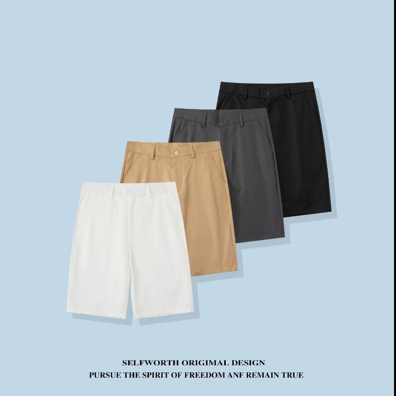 西裤休闲短裤男夏季质五分裤男士修身裤子百搭中裤学生男裤潮