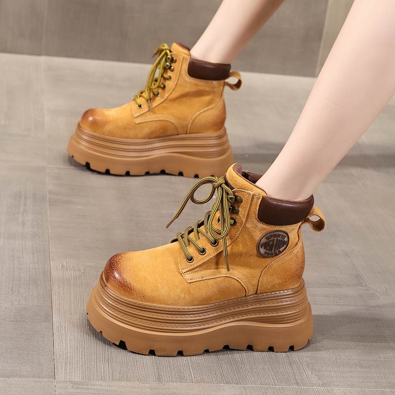 厚底内增高8CM爆款秋冬大黄靴