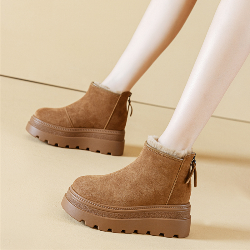 厚底增高8CM加绒保暖防滑短靴