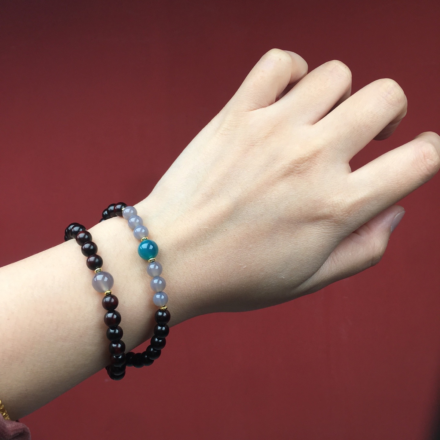 高端金星小叶紫檀手串双圈天然檀香木质佛珠手链多圈沉香盘玩念珠