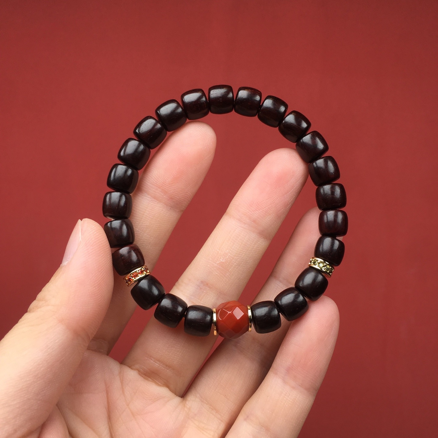 正宗印度小叶紫檀手串单圈百搭貔貅招财转运补木手链女款檀木文玩